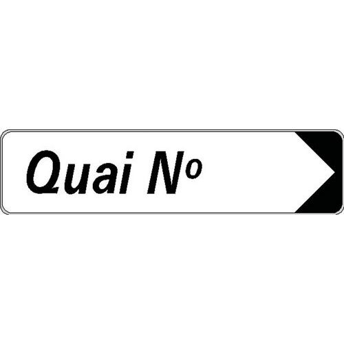 Kelias - Panneau Directionnel Aluminium "Quai n°" - 500x120mm - Rigide - Droit