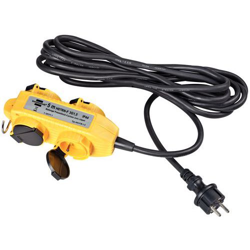 Rallonge 5m Avec Bloc 4 Prises A Clapet H07rn F 3g15