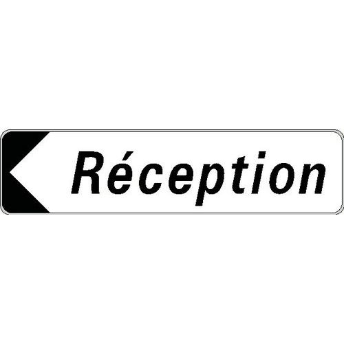 Kelias - Panneau Directionnel Aluminium "Réception" Gauche - 500x120mm - Rigide