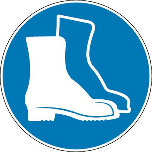 Brady - Panneau d'obligation rigide Polypropylène Rond Chaussures de sécurité obligatoires Ø 20 cm ISO 7010
