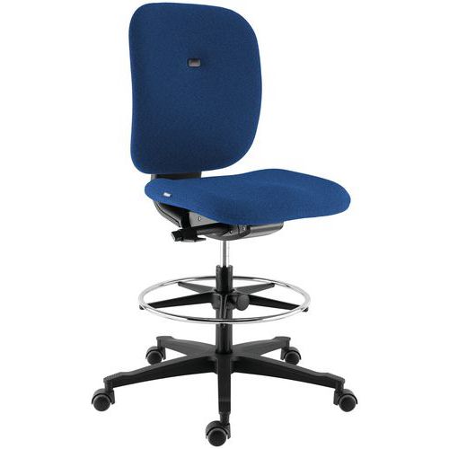 Siège Haut Horra Dossier Moyen Repose Pied Tapissé Bleu