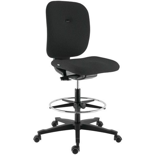 Siège Haut Horra Ad Dossier Moyen Repose Pied Tapissé Noir