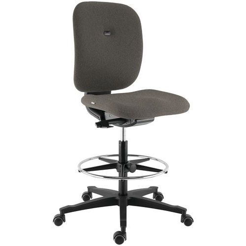 Siège Haut Horra Ad Dossier Moyen Repose Pied Tapissé Gris