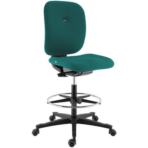 Siège Haut Horra Ad Dos Moyen Repose Pied Tapissé Vert Canard