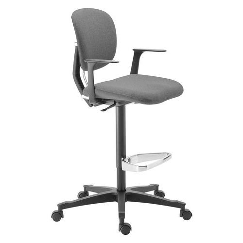 Siège Haut Egok cale Rein Repose Pied Tapissé Gris