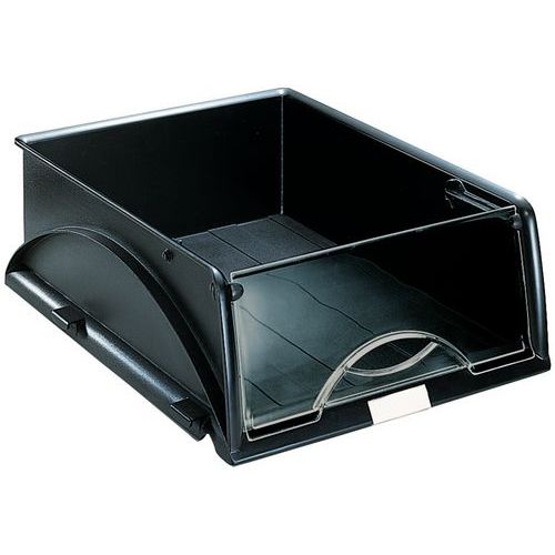 Leitz - Corbeille à courrier SORTY JUMBO - Noir - A4 - Polystyrène - À volet - 850 feuilles