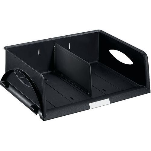Leitz - Corbeille à courrier A4 Noir - Capacité 850 feuilles - Avec séparateur amovible - Idéal classement bureau
