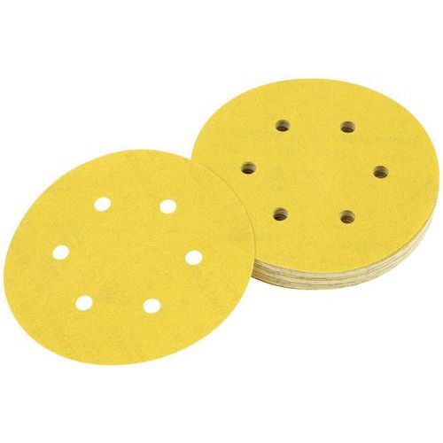 Lot de 25 - Disque Abrasif Velcro Grain 120 Ø150mm Pour Ponceuse Dwe6423-qs