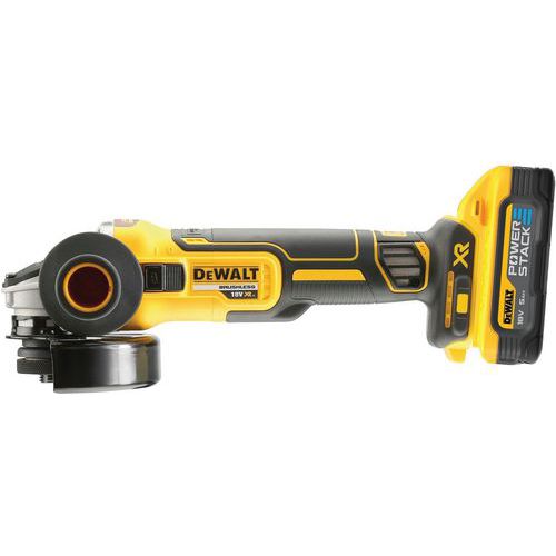 Dewalt - Meuleuse d'angle XR 18V Ø125mm - 5Ah, 2 batteries, chargeur inclus - Puissante et polyvalente