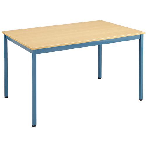 Table 120x80 Plateau Hetre Structure Bleue Ral5023