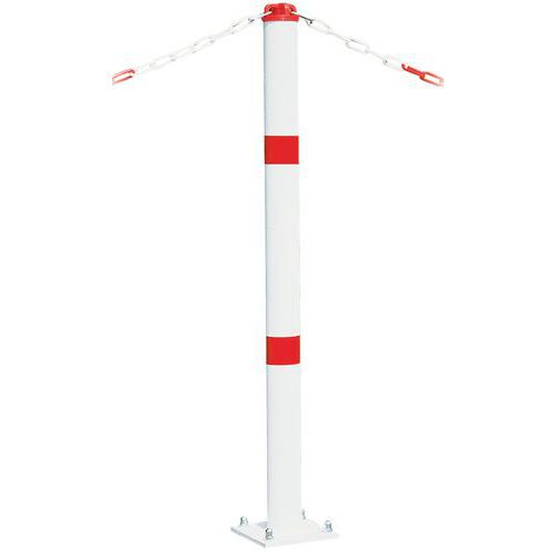 Poteau De Balisage Anneaux Rouge Et Blanc Mat.:plastique