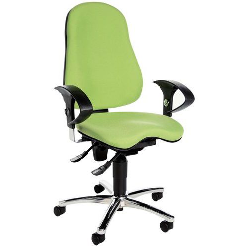 Siège De Bureau Ergonomique Sitness 10 - Piètement Chromé - Vert