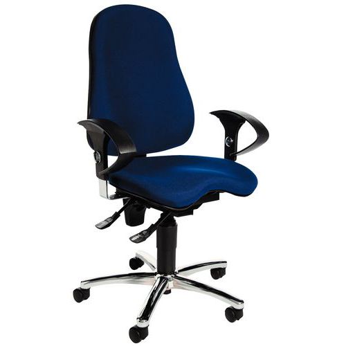 Siège De Bureau Ergonomique Sitness 10 - Piètement Chromé - Bleu
