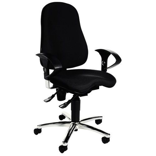 Siège De Bureau Ergonomique Sitness 10 - Piètement Chromé - Noir