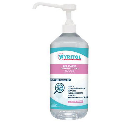 Gel hydroalcoolique mains Wyritol - Flacon pompe 0,5 L Gel hydroalcoolique mains Wyritol - Flacon pompe 0,5 L