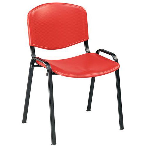 Chaise 4 Pieds Fancy Coque Polypro Rouge