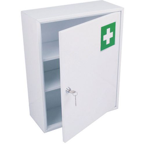 Armoire à Pharmacie 1 Porte En Acier - Blanc