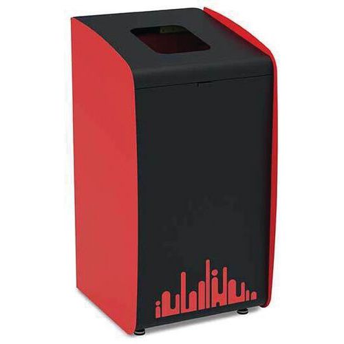 Borne à Déchets Modulaire Roxy - Noir-rouge - 80 L