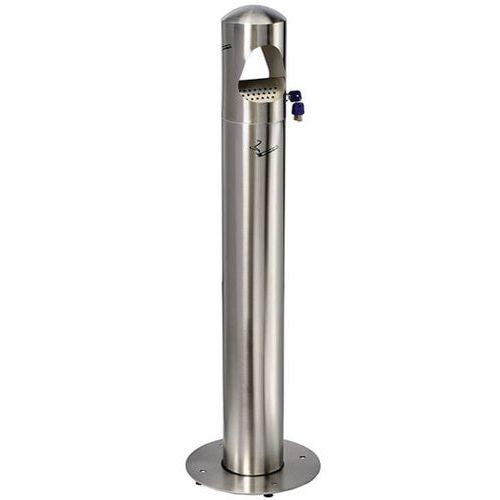 Cendrier Tube Sur Pied Birkin - Inox - 4 L - Gris