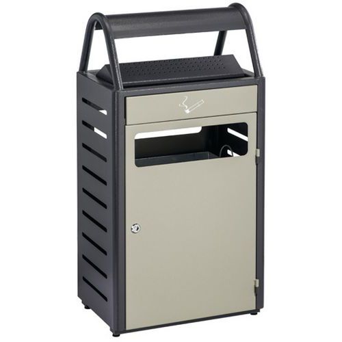 Cendrier Corbeille Acier Ginevra - 48 L - Gris Clair