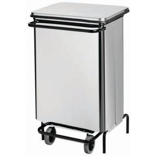 Conteneur Mobile à Pedale Porte Frontale - Inox - 70 L