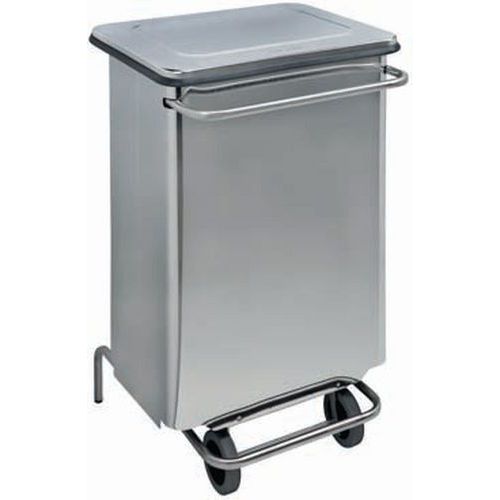 Conteneur Mobile à Pedale Anti-feu - Inox - 70 L