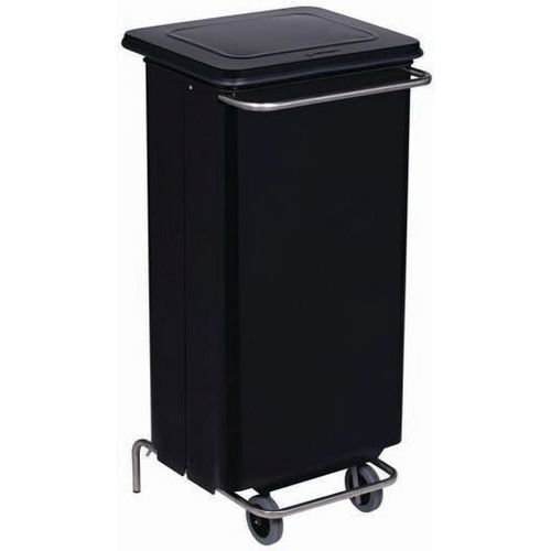 Conteneur Mobile à Pédale Acier - 110 L - Noir