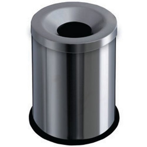 Corbeille Anti-feu Grisù - 15 L - Acier Brossé - Gris