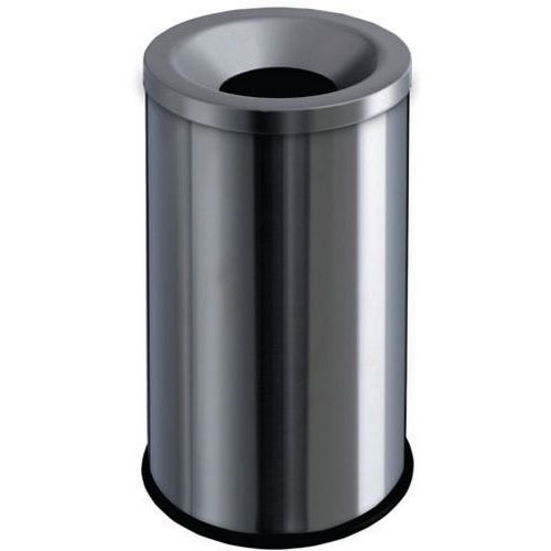 Corbeille Anti-feu Grisù - 90 L - Acier Brossé - Gris