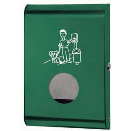 Distributeur Sachets Déjection Canine-600sachets-acier-vert
