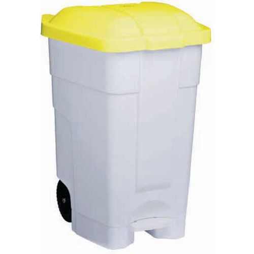Conteneur Mobile à Pédale Contibasic - Blanc-jaune - 70 L