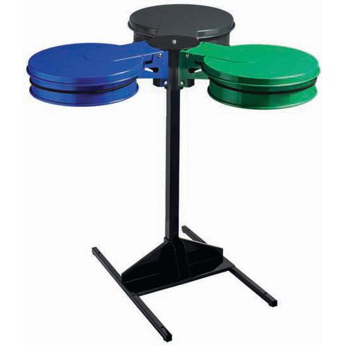 Poteau Sur Socle 2 Ou 3 Support-sacs Tondo - Acier Galvanisé