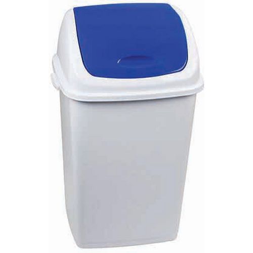 Poubelle D'extérieur à Couvercle Basculant Rif Basic - Blanc-bleu - 50l