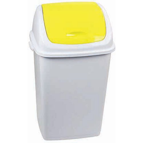 Poubelle D'extérieur à Couvercle Basculant Rif Basic - Blanc-jaune - 50l