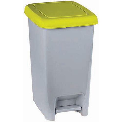 Poubelle à Pédale Avec Couvercle Coloré - Jaune - 4 Pièces