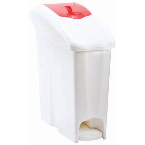 Poubelle Pour Sanitaire à Pédale Hygiène Féminine Ladybin -blanc-rouge-17l