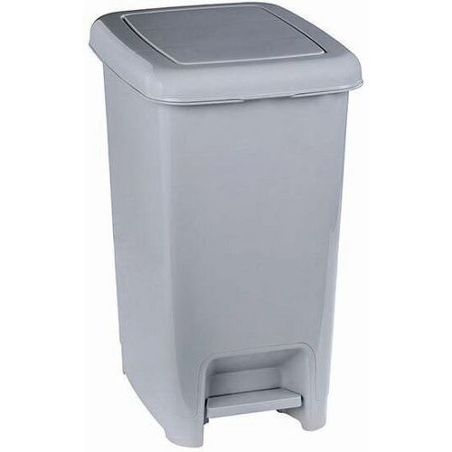 Poubelle à Pédale Slim Polypropylène - Gris - 60 L