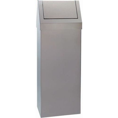 Poubelle D'extérieur à Trappe Basculant Inox Storico - Brillant - 50l