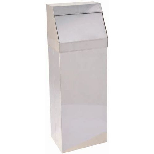 Poubelle D'extérieur à Trappe Push Inox Storico - Brillant - 50l