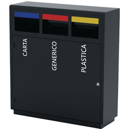 Station De Tri Sélectif - Acier - 3x40 L