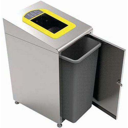 Structure Borne à Déchets Modulaire Inox Brossé 60 L