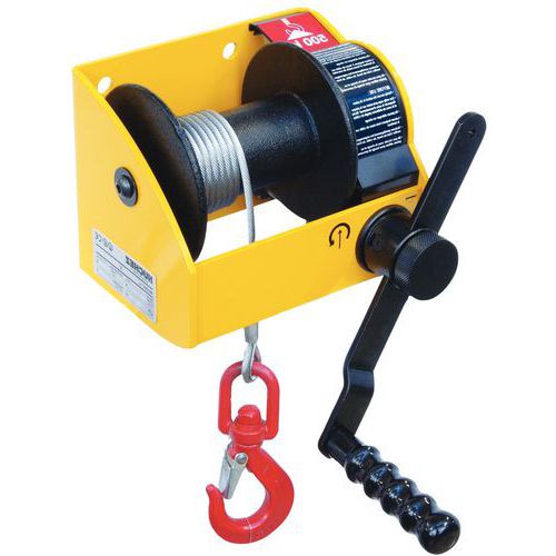 Treuil manuel - 1300 kg - avec cable acier de 10 M