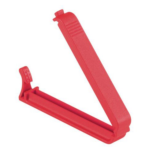 Pince de fermeture WeLoc PA60 Rouge - Zytel 75mm - Pour sachets alimentaires petit/moyen volume
