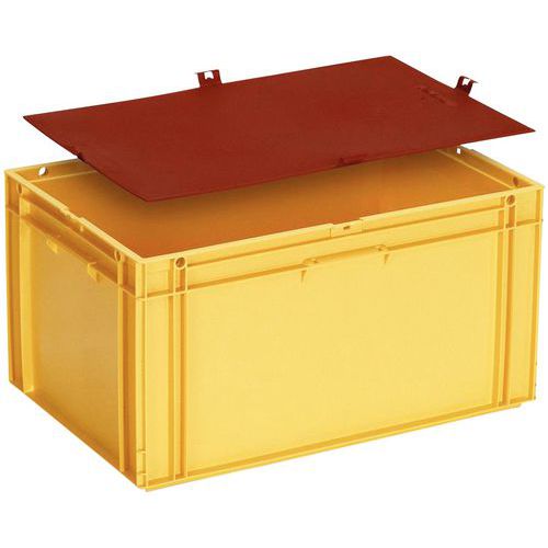 UTZ - Bac de transport gerbable 59L Jaune - 600x400x314 mm - Polyéthylène haute densité - Idéal stockage