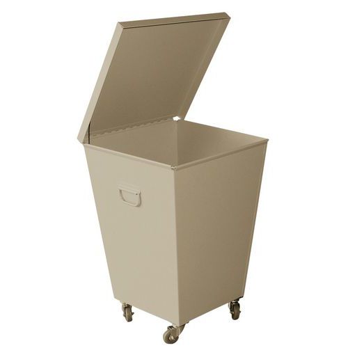 Poubelle Metal 128 L Avec Couvercle Et Roulettes