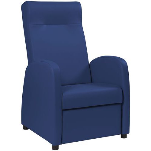 GGI - Fauteuil de relaxation Marsan - Bleu Nuit - Pied Hêtre - Confort Ergonomique - Livré Monté