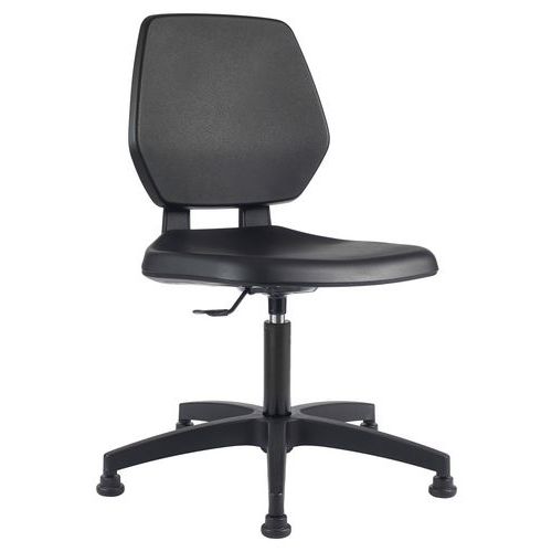 Chaise Tyka - Assise et Dossier en Polyuréthane Noir sur Patins - GGI