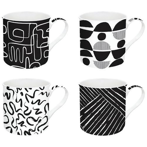 Coffret 4 Mugs 30cl Graphiti - Easy Life