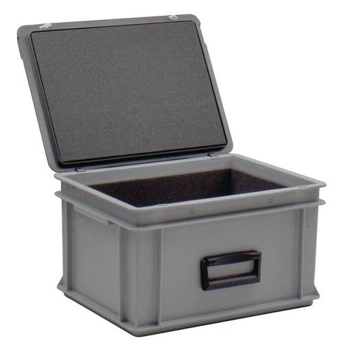UTZ - Mallette Rako 60L 600x400x340mm Gris avec Mousse - Polyéthylène Haute Densité - Idéal Transport Entrepôt