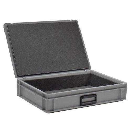 UTZ - Bac-mallette Rako 5L Gris - 300x200x125 mm - Mousse 6 faces - Transport Robuste